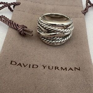 David Yurman Crossover Wide Silver Ring